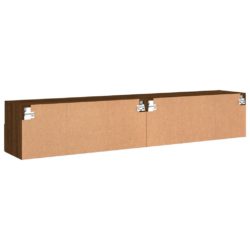 Vegghengte TV-benker 2 stk brun eik 80x30x30 cm konstruert tre