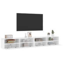 Vegghengte TV-benker 2 stk hvit 100x30x30 cm konstruert tre