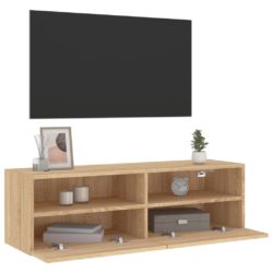 Vegghengt TV-benk sonoma eik 100x30x30 cm konstruert tre