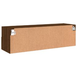 Vegghengt TV-benk brun eik 100x30x30 cm konstruert tre