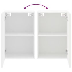 Vegghengte TV-benker 2 stk hvit 40,5x30x60 cm konstruert tre