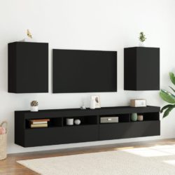 Vegghengt TV-benk svart 40,5x30x60 cm konstruert tre