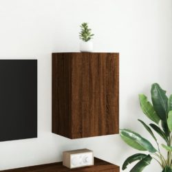 Vegghengt TV-benk brun eik 40,5x30x60 cm konstruert tre