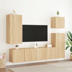 Vegghengt TV-benk sonoma eik 40,5x30x90 cm konstruert tre