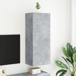 Vegghengt TV-benk betonggrå 40,5x30x102 cm konstruert tre