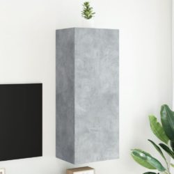 Vegghengt TV-benk betonggrå 40,5x30x102 cm konstruert tre