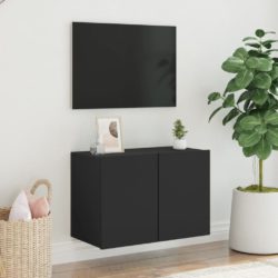 Vegghengt TV-benk svart 60x30x41 cm