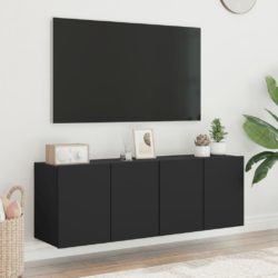 Veggmonterte TV-benker 2 stk svart 60x30x41 cm