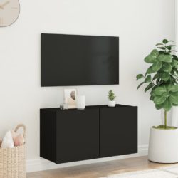 Vegghengt TV-benk svart 80x30x41 cm