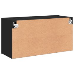 Vegghengt TV-benk svart 80x30x41 cm