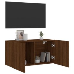 Veggmontert TV-benk brun eik 80x30x41 cm