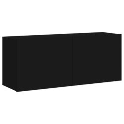 Vegghengt TV-benk svart 100x30x41 cm