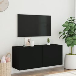 Vegghengt TV-benk svart 100x30x41 cm