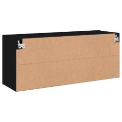 Vegghengt TV-benk svart 100x30x41 cm