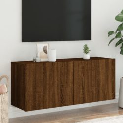 Vegghengt TV-benk brun eik 100x30x41 cm