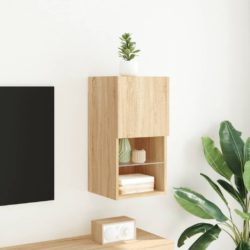 TV-benk med LED-lys sonoma eik 30,5x30x60 cm