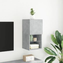 TV-benk med LED-lys betonggrå 30,5x30x60 cm