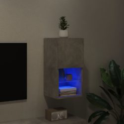 TV-benk med LED-lys betonggrå 30,5x30x60 cm