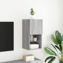 TV-benker med LED-lys grå sonoma 30,5x30x60 cm