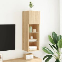 TV-benk med LED-lys sonoma eik 30,5x30x90 cm