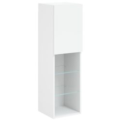 TV-benker med LED-lys 2 stk hvit 30,5x30x102 cm