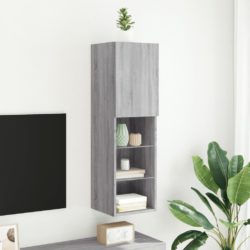 TV-benk med LED-lys grå sonoma 30,5x30x102 cm