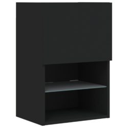 TV-benker med LED-lys 2 stk svart 40,5x30x60 cm