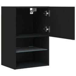 TV-benker med LED-lys 2 stk svart 40,5x30x60 cm