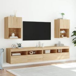 TV-benk med LED-lys sonoma eik 40,5x30x60 cm