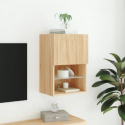 TV-benk med LED-lys sonoma eik 40,5x30x60 cm