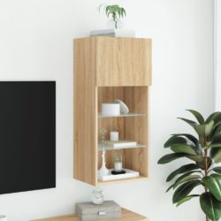 TV-benk med LED-lys sonoma eik 40,5x30x90 cm