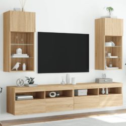 TV-benker med LED-lys 2 stk sonoma eik 40,5x30x90 cm