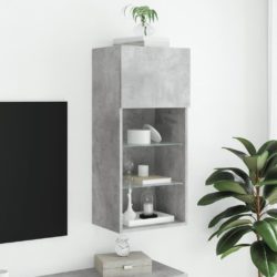 TV-benk med LED-lys betonggrå 40,5x30x90 cm