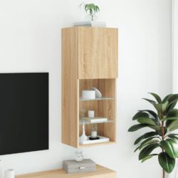 TV-benk med LED-lys sonoma eik 40,5x30x102 cm