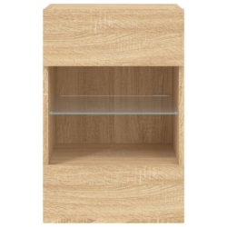 Vegghengt TV-benk med LED sonoma eik 40x30x60,5 cm