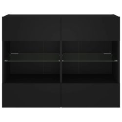 Vegghengt TV-benk med LED svart 78,5x30x60,5 cm