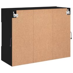 Vegghengt TV-benk med LED svart 78,5x30x60,5 cm