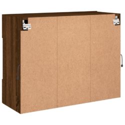 Vegghengt TV-benk med LED-lys brun eik 78,5x30x60,5 cm