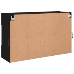 Vegghengt TV-benk med LED svart 98,5x30x60,5 cm