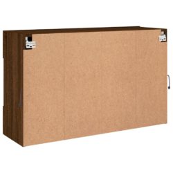 Vegghengt TV-benk med LED-lys brun eik 98,5x30x60,5 cm