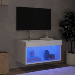 TV-benk med LED-lys hvit 60x30x30 cm