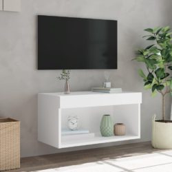 TV-benk med LED-lys hvit 60x30x30 cm