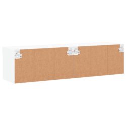 TV-benk med med LED-lys 2 stk hvit 60x30x30 cm