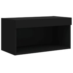 TV-benk med LED-lys svart 60x30x30 cm