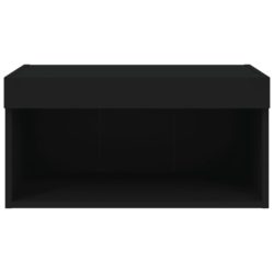 TV-benk med LED-lys svart 60x30x30 cm