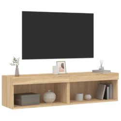 TV-benk med LED 2 stk sonoma eik 60x30x30 cm