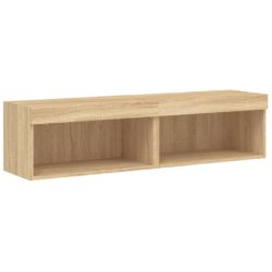 TV-benk med LED 2 stk sonoma eik 60x30x30 cm