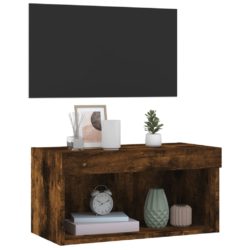 TV-benk med LED røkt eik 60x30x30 cm