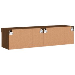 TV-benker med LED-lys 2 stk brun eik 60x30x30 cm