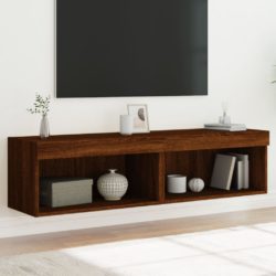 TV-benker med LED-lys 2 stk brun eik 60x30x30 cm